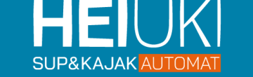 Heiuki SUP & Kajak Automat Logo mit blauem Hintergrund